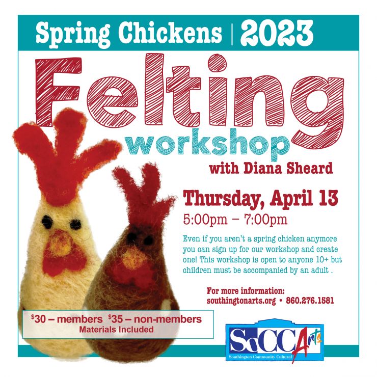 SoCCA Felting Workshop SocialMediaGraphic2023 chickens 1080x1080.jpg